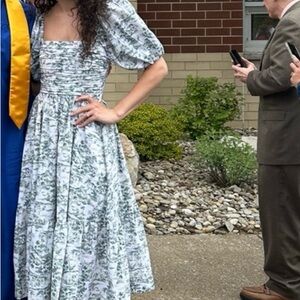 Abercrombie & Fitch Emerson Poplin Puff Sleeve Midi Dress